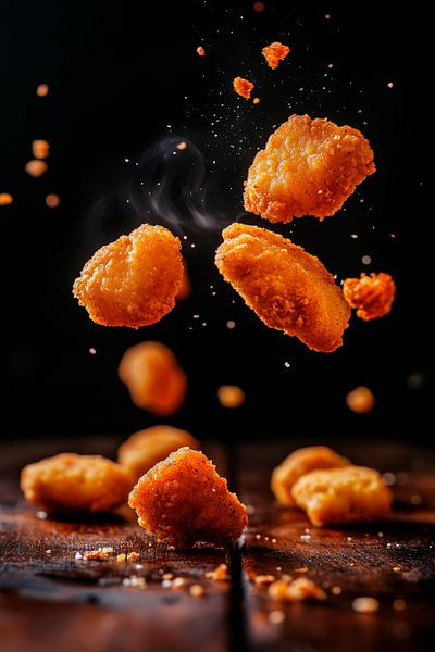 Knusprige Nuggets in der Luft – Köstlich von Poster Art Shop