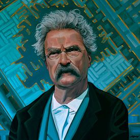 Mark Twain Painting by Paul Meijering
