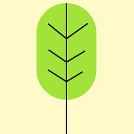 Minimalist Green Leaf Illustration by Ratna Mutia Dewi