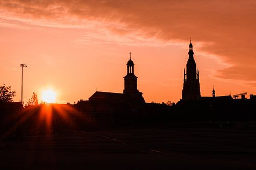 Skyline van Breda tijdens de ondergaande zon