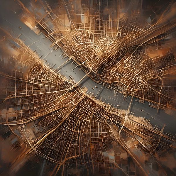 Carte d'Amsterdam par FoXo Art