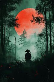 Enigmatic hiker in the moonlight by Poster Art Shop