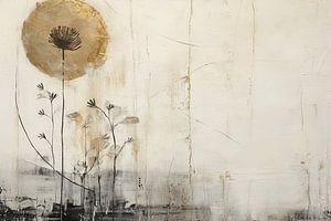 Landschaft mit Goldakzenten im Collage-Stil