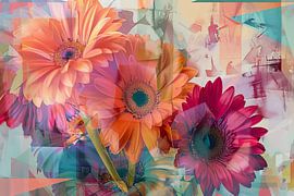 Fleurs de gerbera - Des fleurs vivantes au design moderne sur Poster Art Shop
