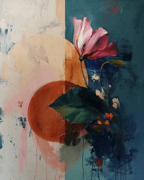 Abstract flowers in warm pastel colours by Carla Van Iersel