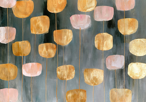 Golden Horizons – Abstract Art in Delicate Pastel Shades