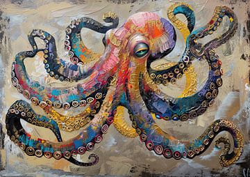Schilderij Octopus van Kunst Kriebels