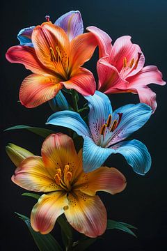 Prachtige kleurrijke lelies van haroulita