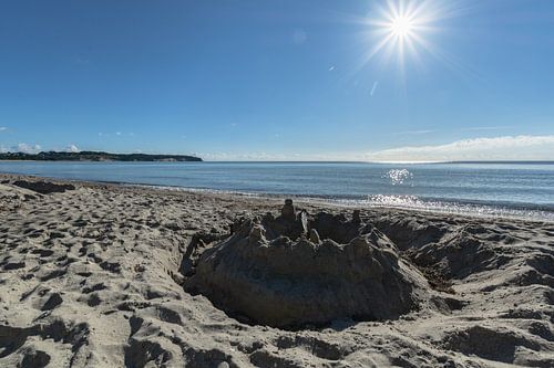 Château de sable, plage naturelle de Lobbe