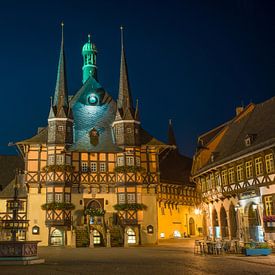 Marktplatz und Rathaus Wernigerode bei Nacht von t.ART
