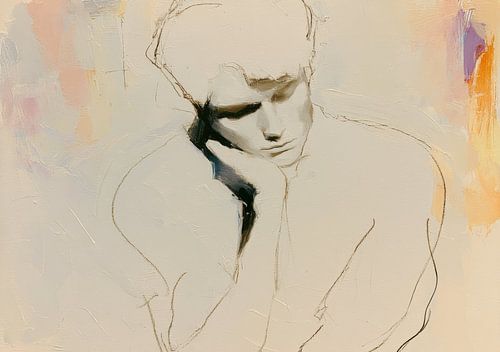 Contemplation silencieuse au pastel sur Niklas Maximilian