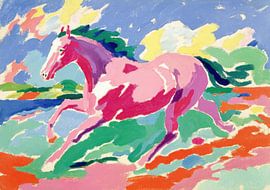 Cheval au galop aux couleurs vives sur Niklas Maximilian