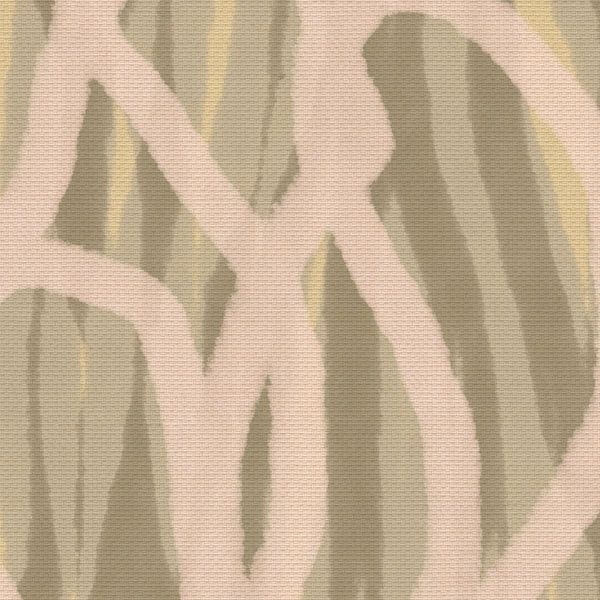 Beige und olivgrüne abstrakte Linien - minimalistische Malerei von Dina Dankers