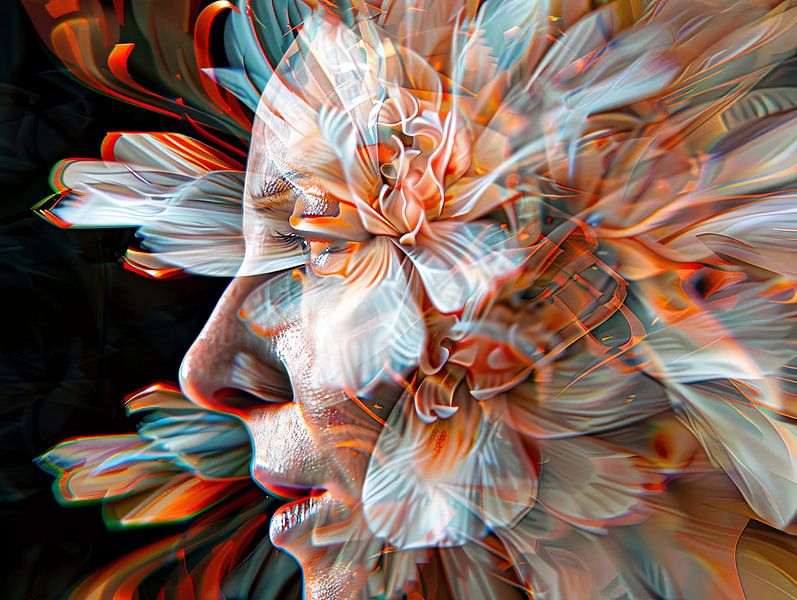 fantasy portrait with flowers by Egon Zitter