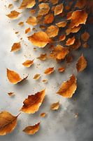 Autumn Cascade: Floating Copper Leaves