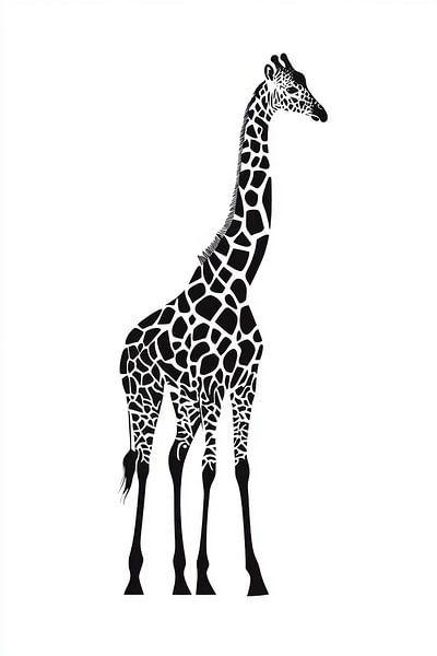 Elegante Giraffe in Schwarz-Weiß von Poster Art Shop