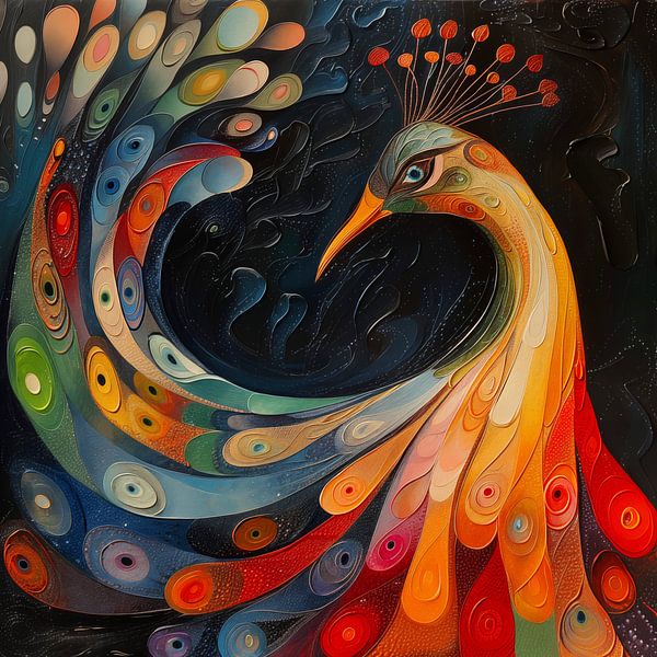 Bunter Pfau von Schwarzer Kaffee