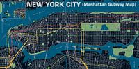 New York City, Night, Manhattan Subway Map by MAPOM Geoatlas thumbnail