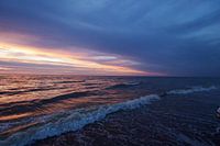 zonsondergang aan het strand
