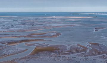 Wadden Sea at eemsmond north coast aerial photo by Hans Hut