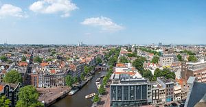 Panoramablick über den Frühling Amsterdam vom Westerkerk-Turm aus. von Sjoerd van der Wal Fotografie