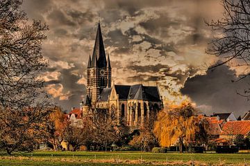 Church, Sunset, Thorn. Limburg, The Netherlands sur Maarten Kost