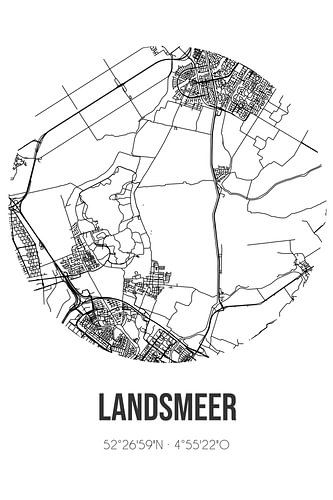 Landsmeer (Noord-Holland) | Karte | Schwarz und Weiß