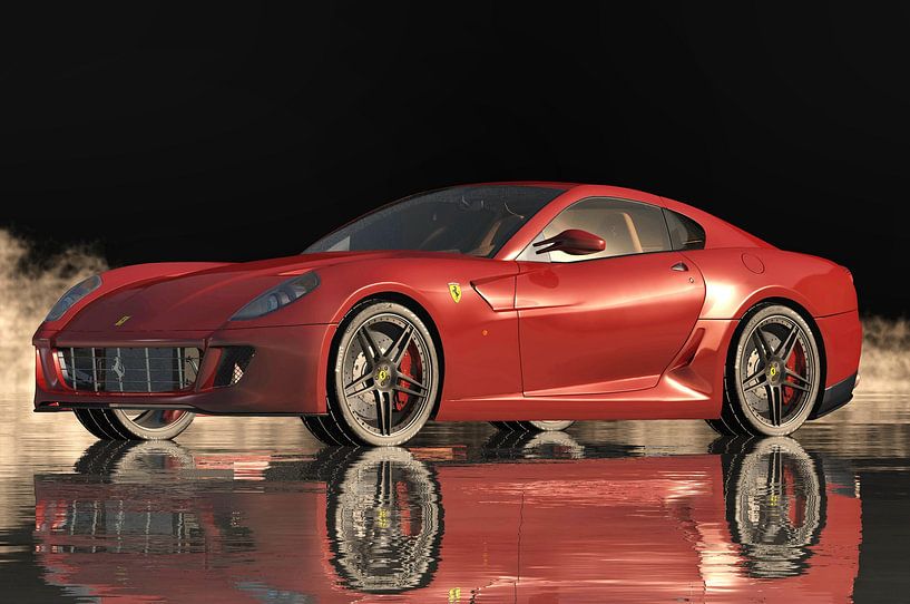 Ferrari 599 GTB Fiorano van 2006 van Jan Keteleer (JanKé): Een reis voorbij het canvas