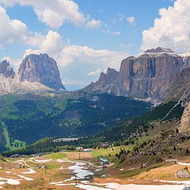 Langkofel und Sella Blick vom Bindelweg Südtirol Pordoi von SusaZoom
