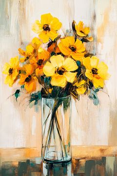 Gele bloemenpracht van Poster Art Shop
