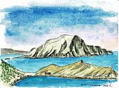 Kroatien - Insel Goli von Lukovo (oberhalb) aus gemalt - Veit Kessler 2002 von ADLER & Co / Caj Kessler Miniaturansicht
