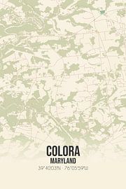 Vintage landkaart van Colora (Maryland), USA. van Stad & Wand