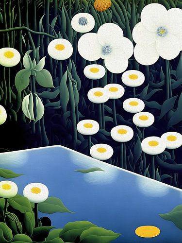 Bloemen aan het zwembad