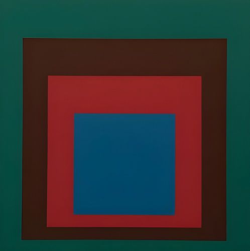 Josef Albers - Hommage au carré, vert, brun, rouge, bleu. Haute résolution