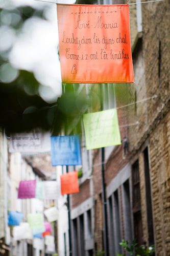 Prayer flags on the streets of Liège