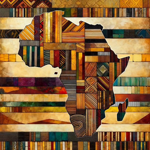 Collage of the continent of Africa by Lois Diallo