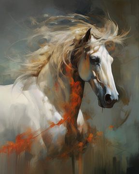 Power white horse in the wind von Studio Allee