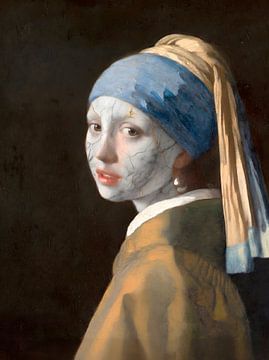 La Jeune Fille à la perle de Vermeer, Marbre brisé sur OEVER.ART