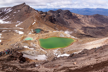 Die grünen Seen auf dem Berg Tongariro