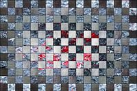 Bildcollage in graumetallic und rot