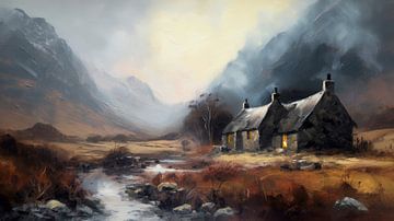 Schotse Cottage Schilderij van Preet Lambon