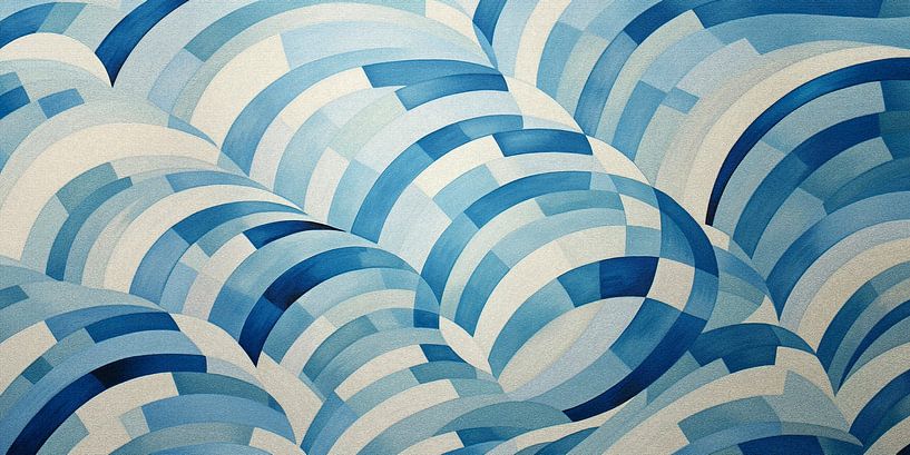 Art Deco Blue Waves by Whale & Sons