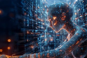 robot in digitale technologische omgeving van Egon Zitter