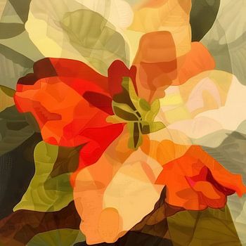 Dans van Kleurige Bloemblaadjes in Abstracte Harmonie