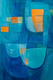 Blauwe dromen in geometrische vormen van Poster Art Shop