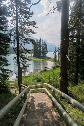Spirit island in Jasper national park