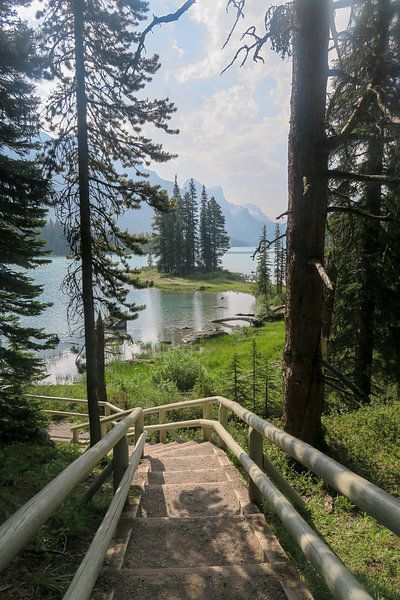 Spirit island in Jasper national park von Denise M. Jans