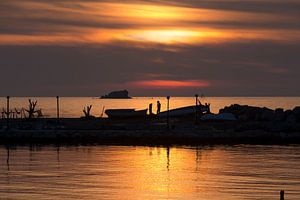 Zonsondergang op Lesbos, Griekenland