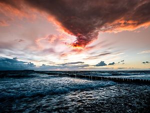 Farbkontraste - Sonnenuntergang am Meer