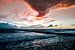 Zonsondergang bij de zee - avondgloed van Max Steinwald